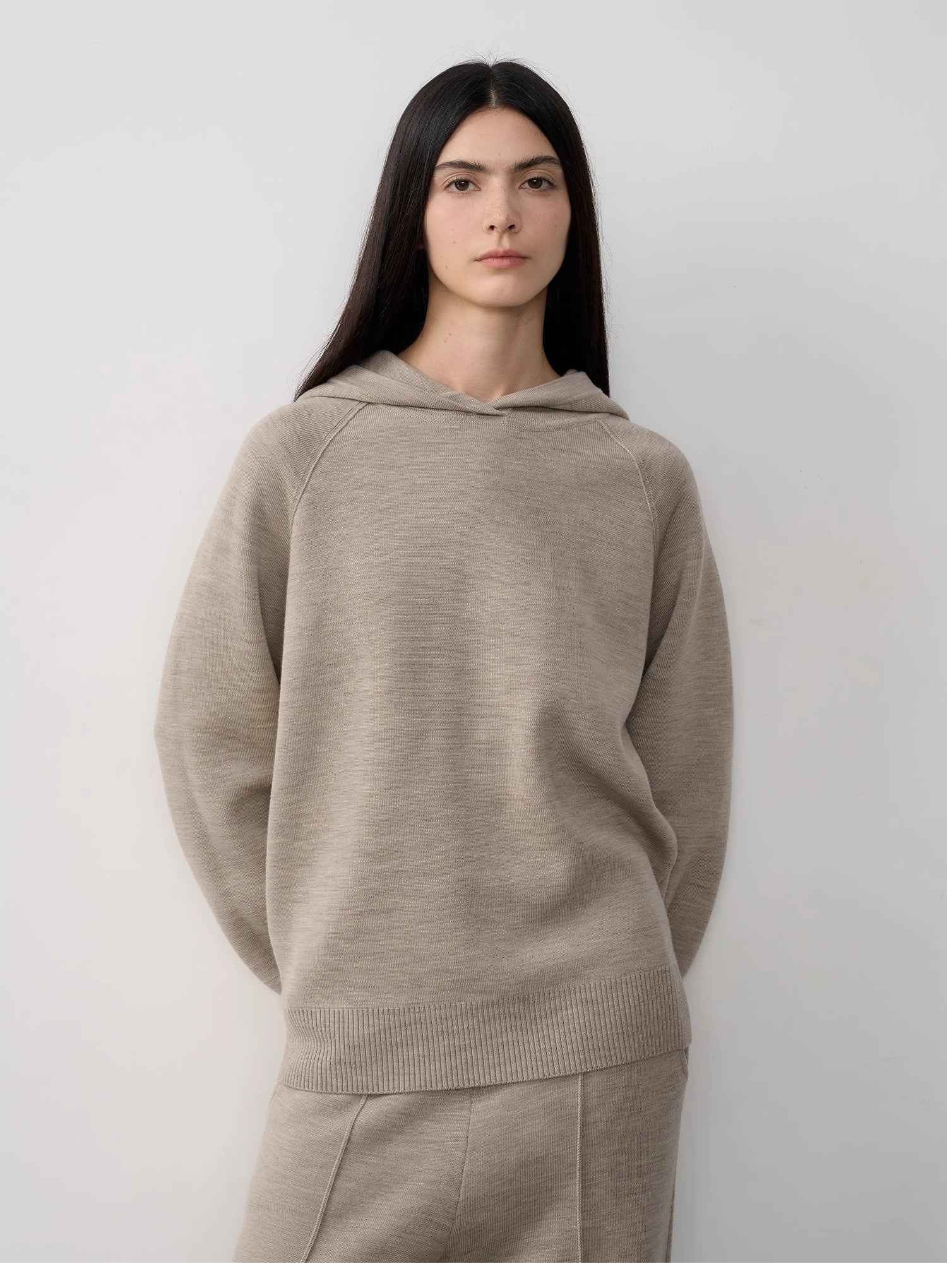 Fireladyfur Women's Wool Knit Hooded Set"Urban One"