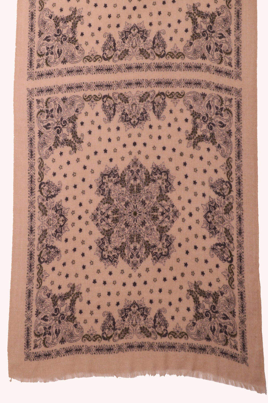 Starlight Paisley Print Wool Scarf - Off-white | SVEŽElife