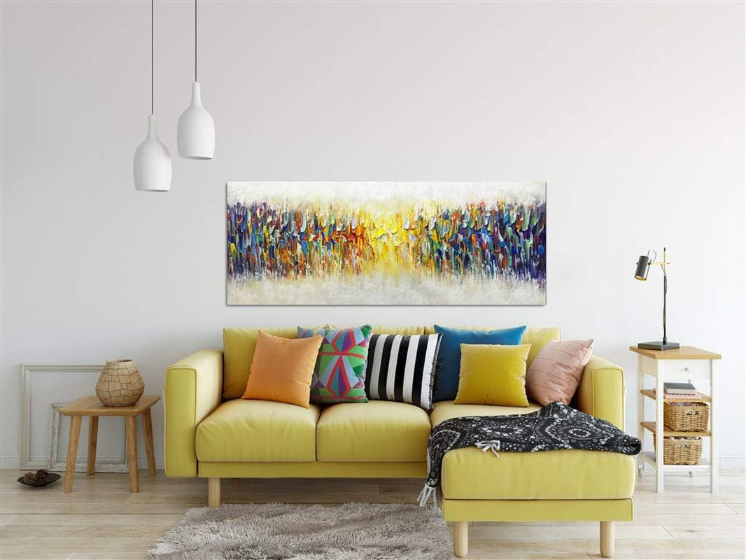 Vibrant Abstract 24x60 Inch Canvas Gallery Wall Art Textured