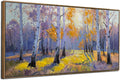 Birch Forest Canvas Wall Art Living Room 58x29 Framed