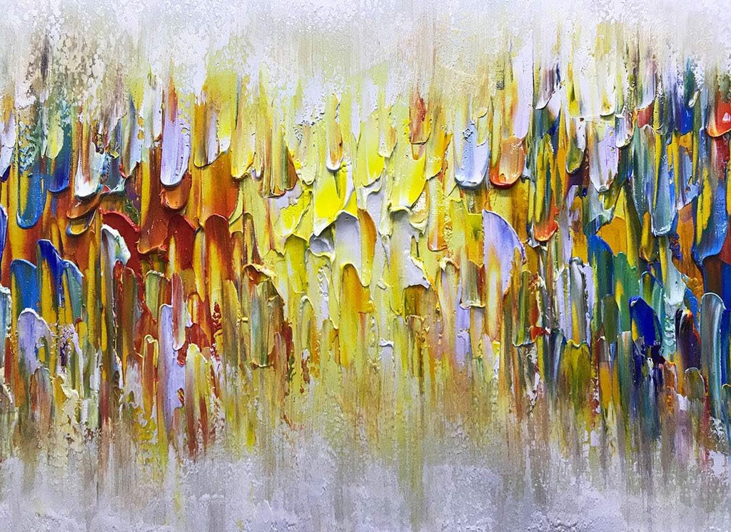 Vibrant Abstract 24x60 Inch Canvas Gallery Wall Art Textured