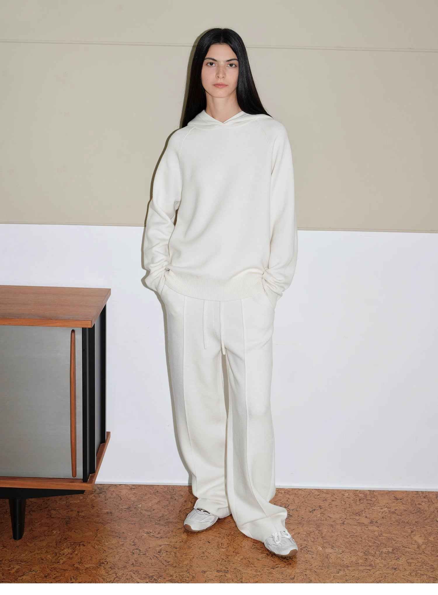 Fireladyfur Women's Wool Knit Hooded Set"Urban One"