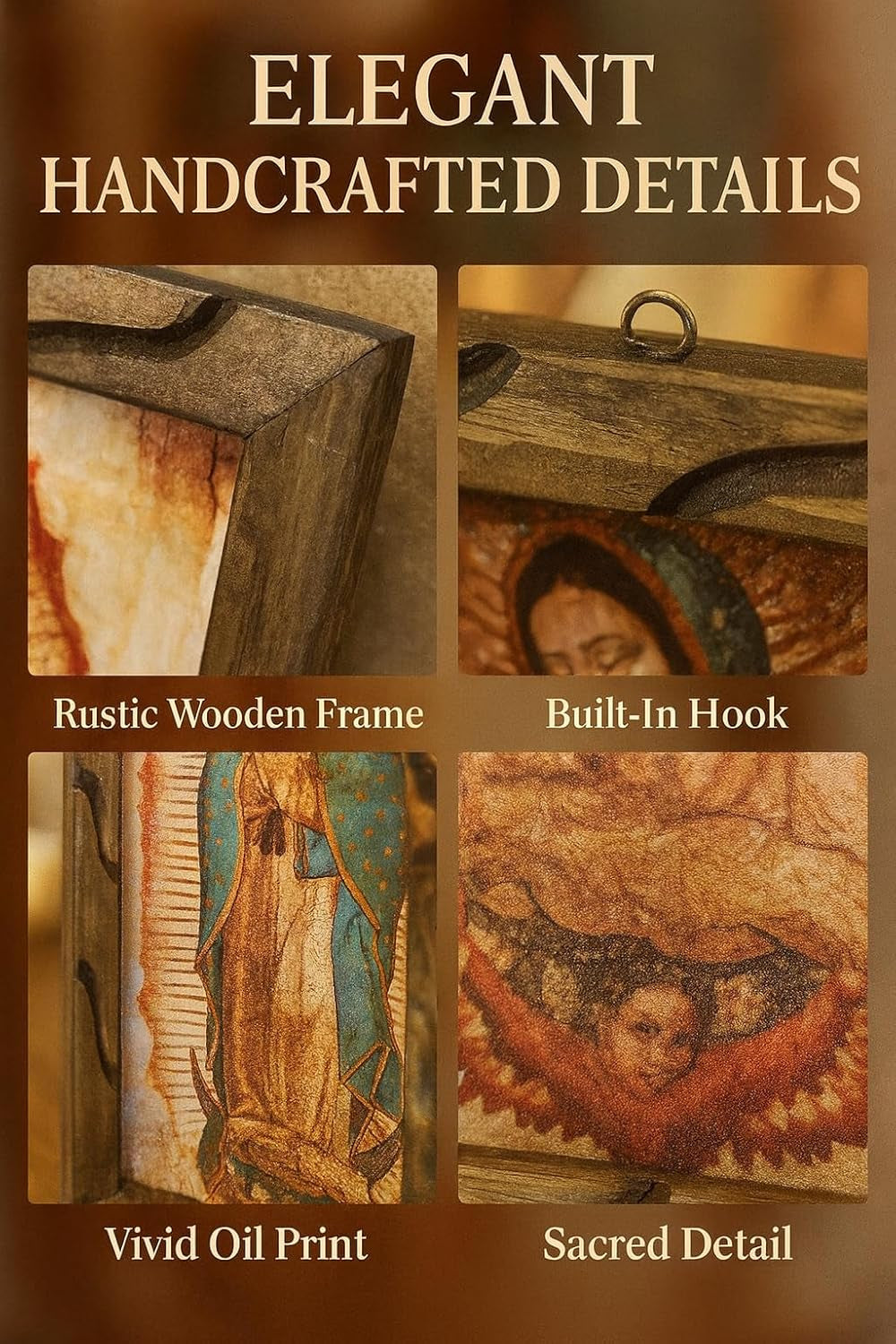 Our Lady Of Guadalupe Oil Painting 13x18 Inches Framed