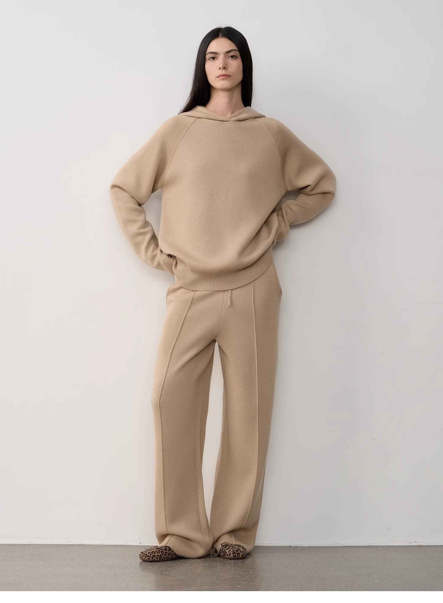 Fireladyfur Women's Wool Knit Hooded Set"Urban One"