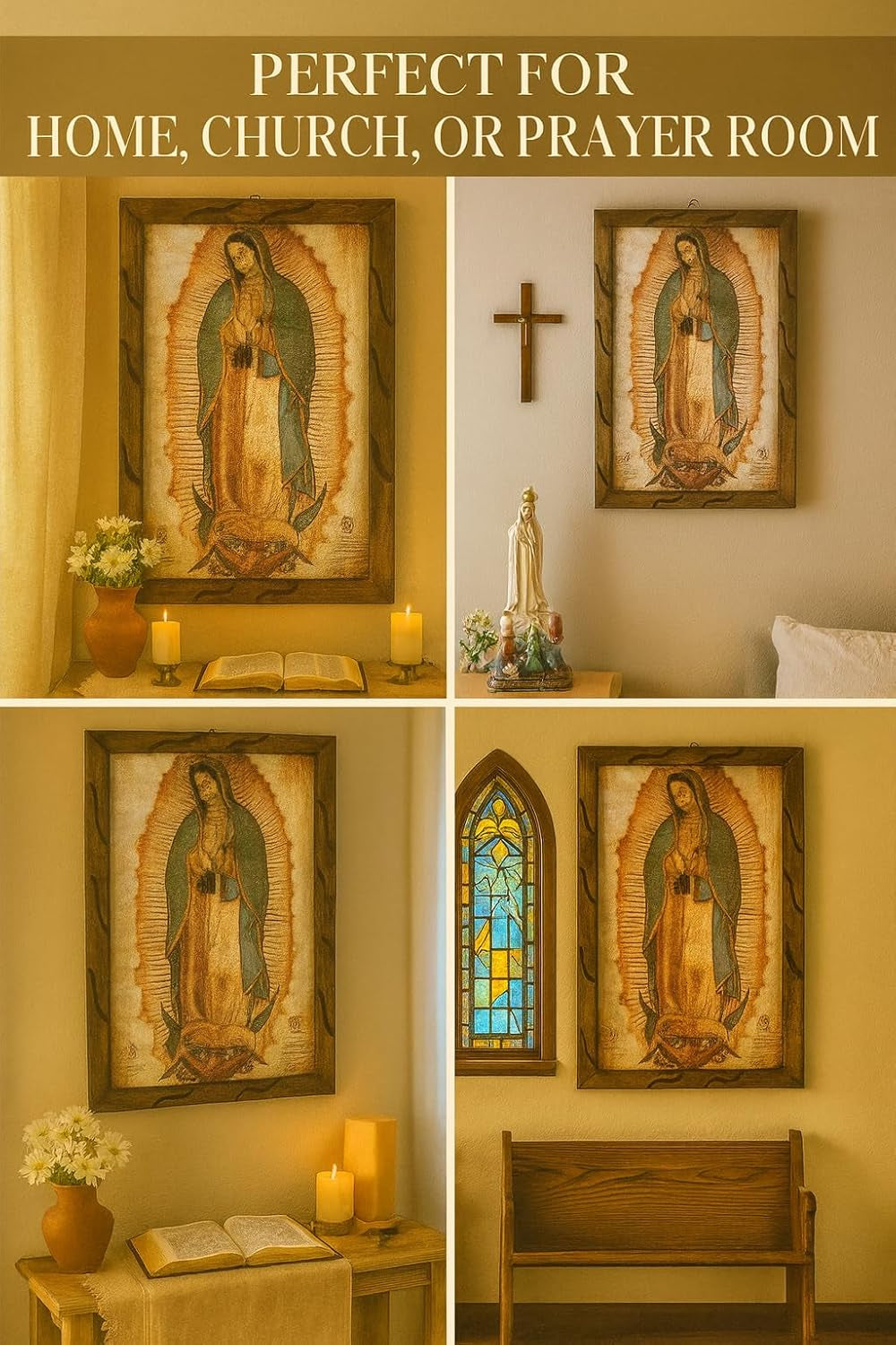 Our Lady Of Guadalupe Oil Painting 13x18 Inches Framed