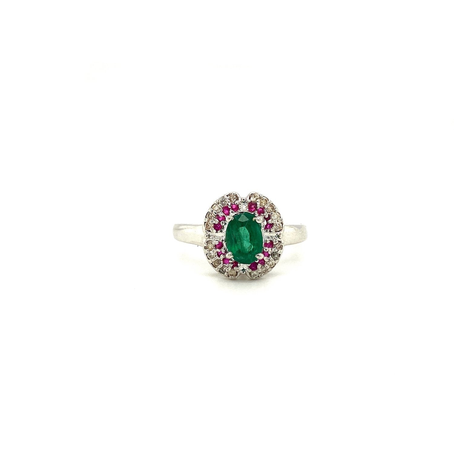Multi Colour Stones Ring in .925 Sterling Silver - KSR 19222