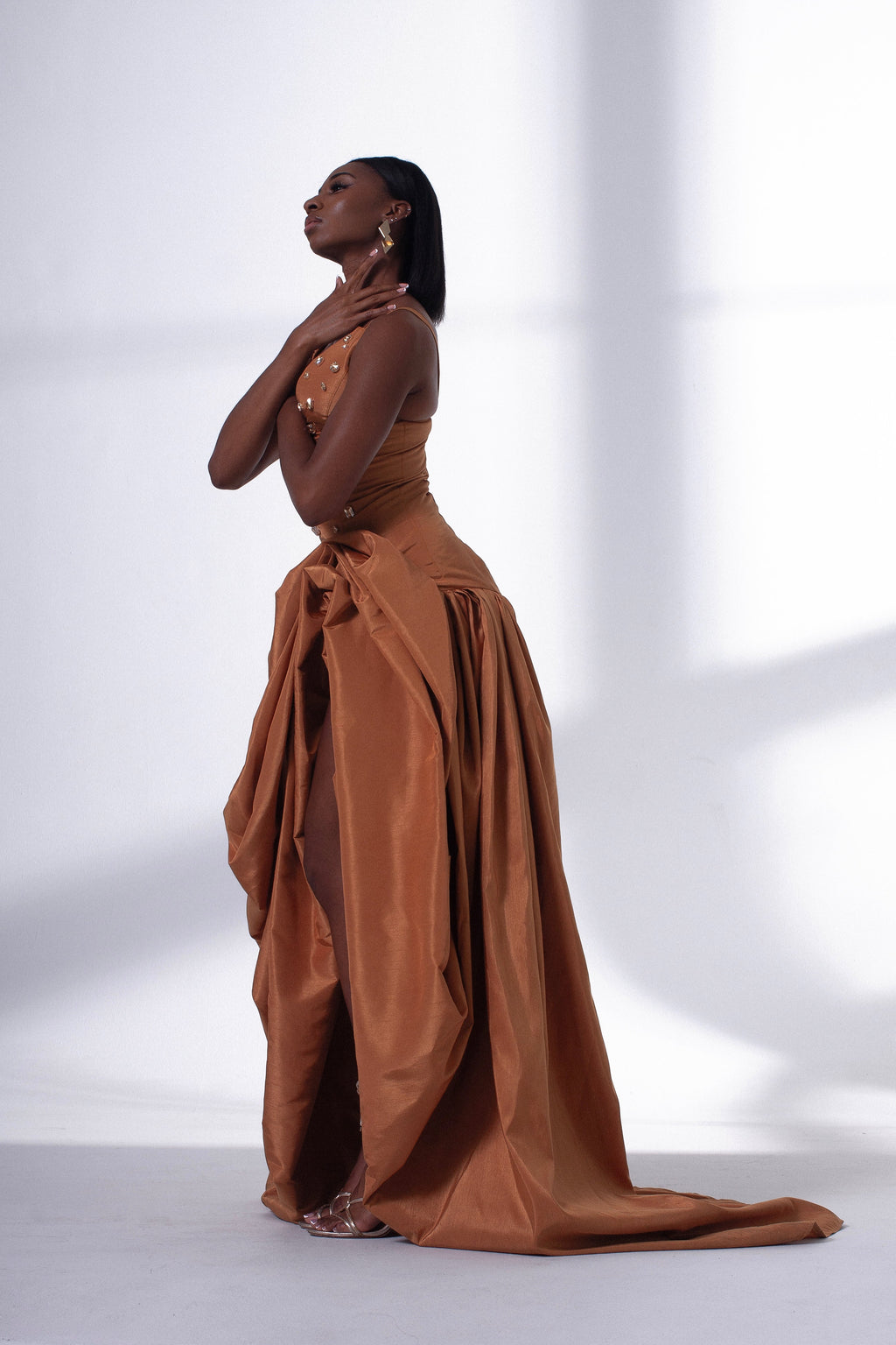 Draped Embellished Dress