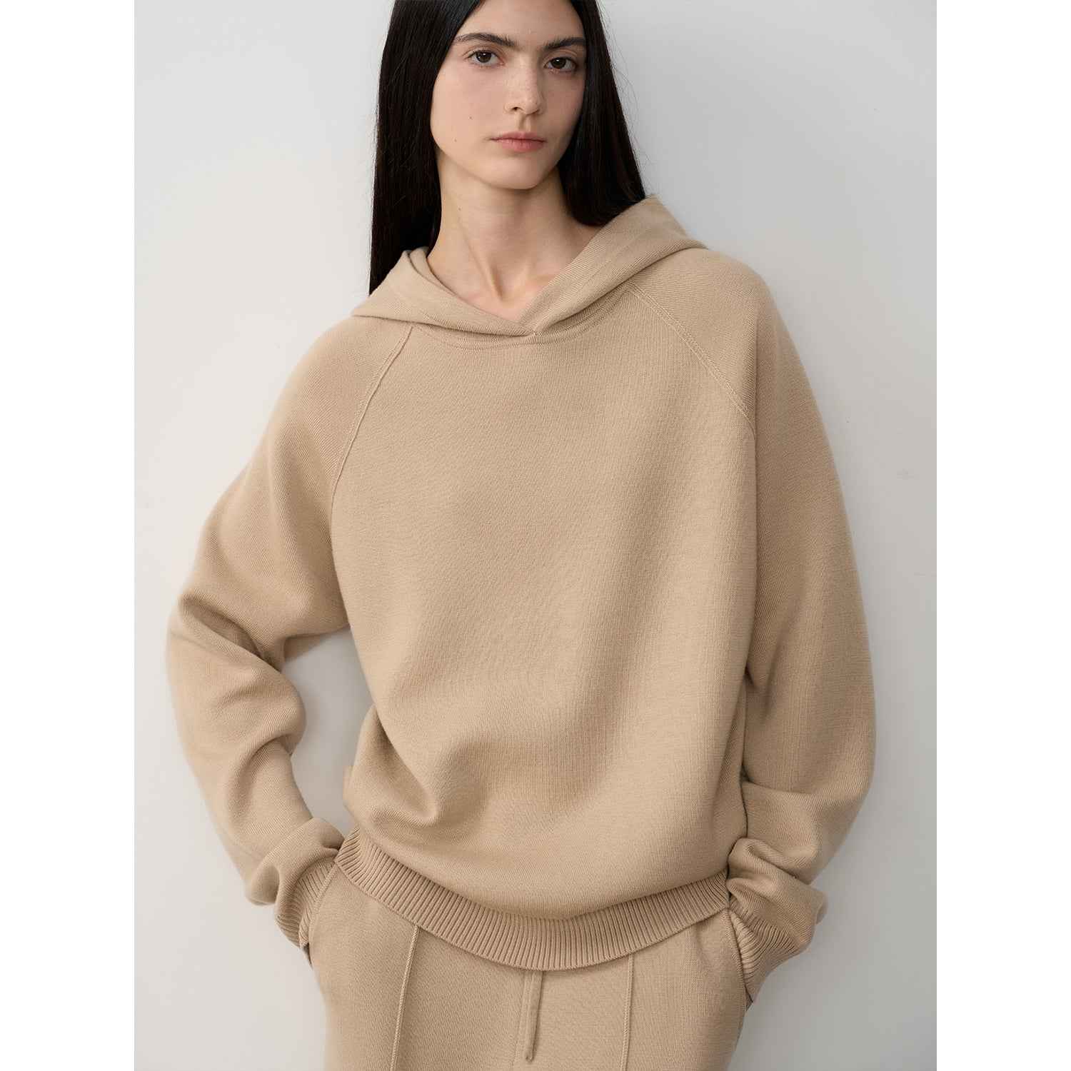 Fireladyfur Women's Wool Knit Hooded Set"Urban One"