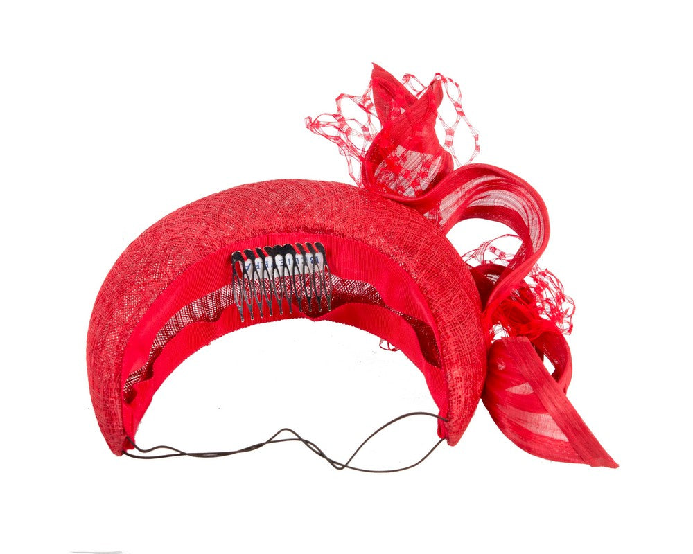 Bespoke red headband fascinator by BELIEVERA