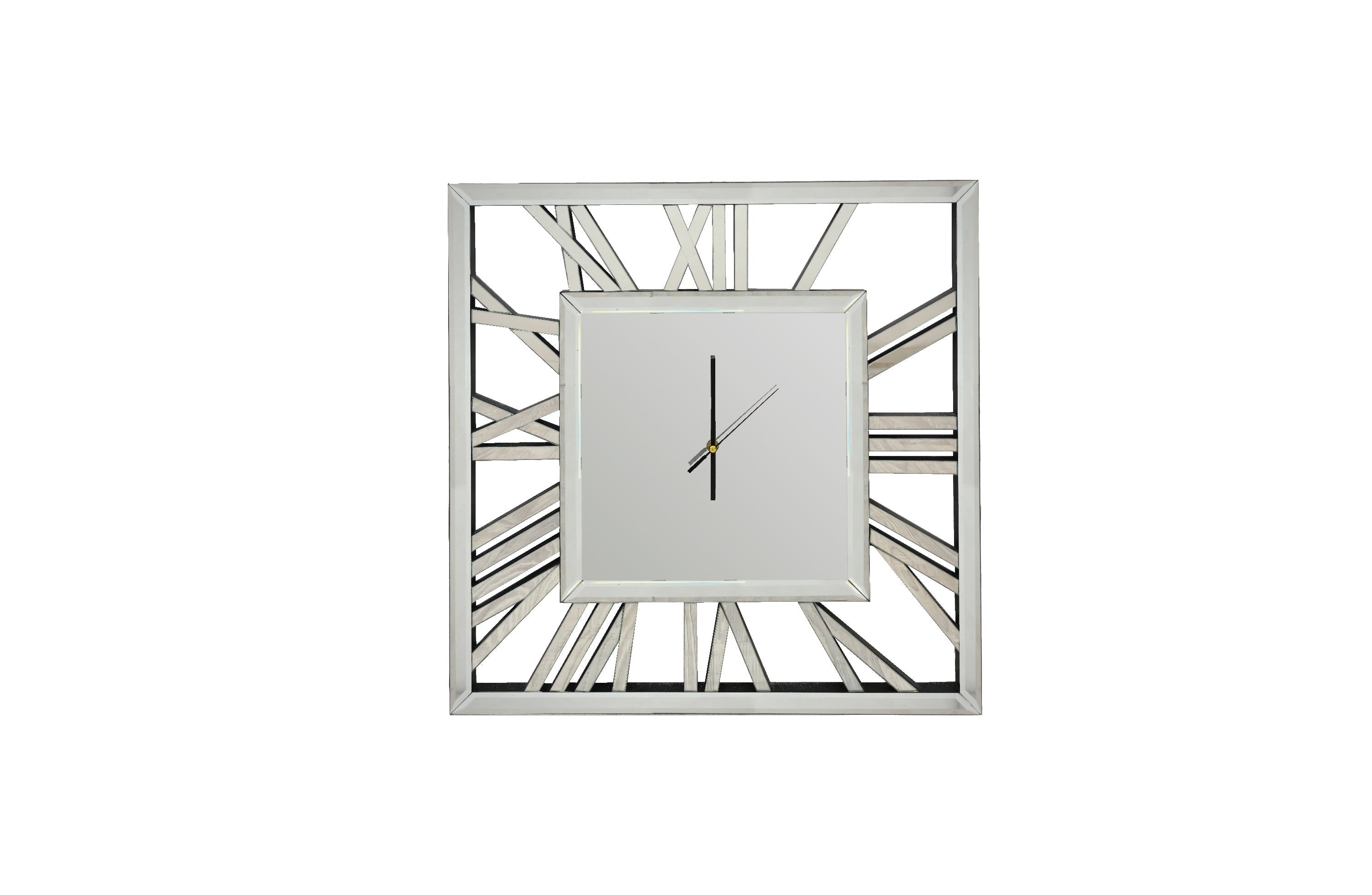 NNEDSZ Decorative silver mirrored clock - 60cm