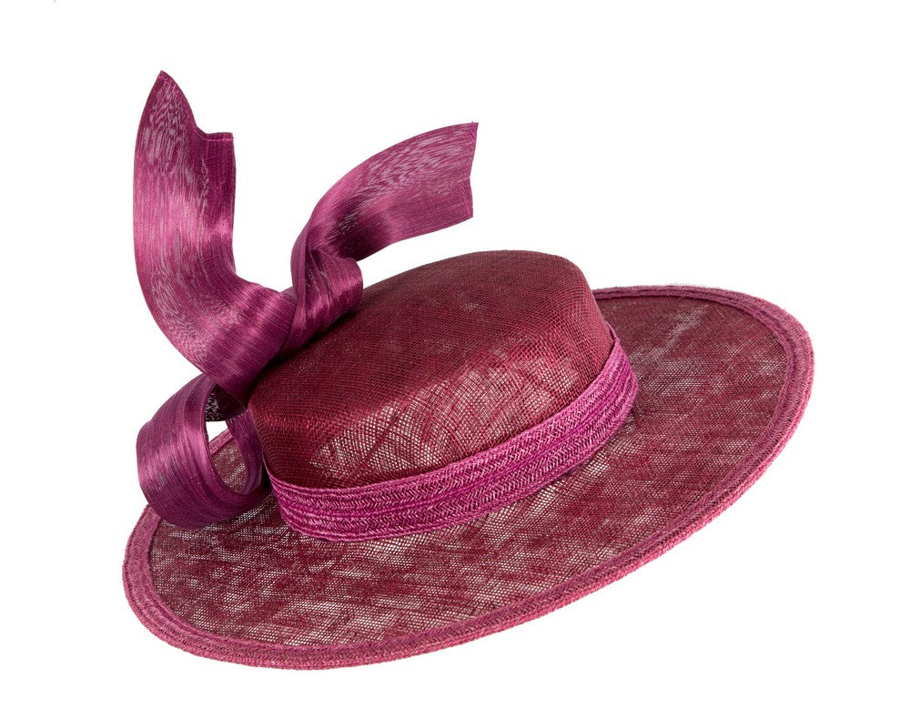 Exclusive magenta boater hat by Believera