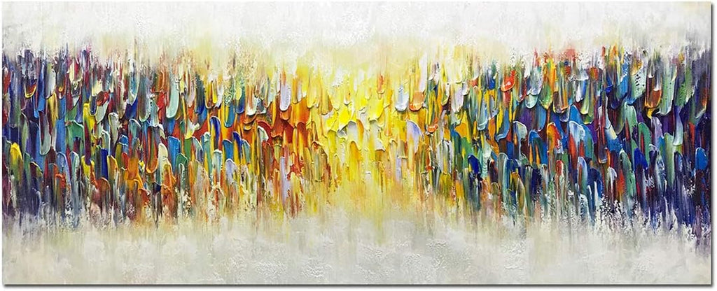 Vibrant Abstract 24x60 Inch Canvas Gallery Wall Art Textured