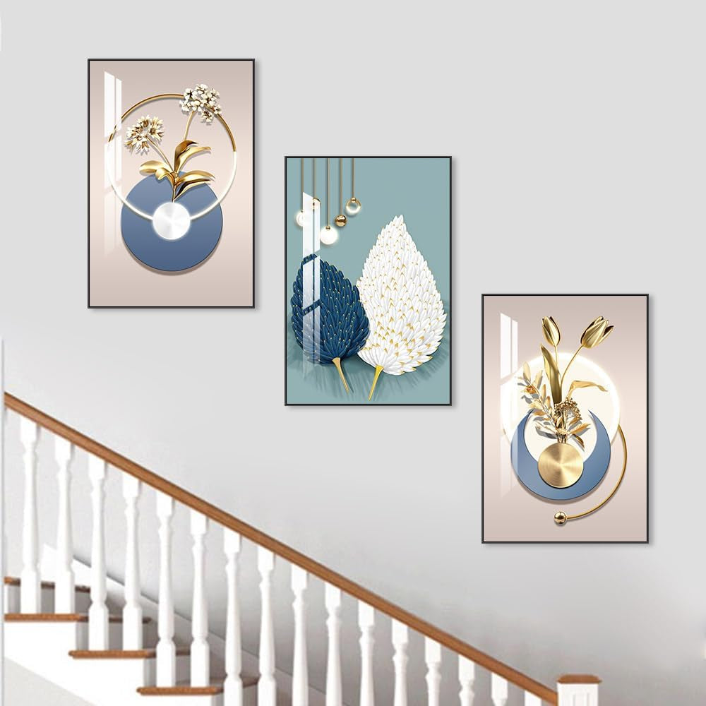 Cerulean Abstract Large Wall Art Series Collection