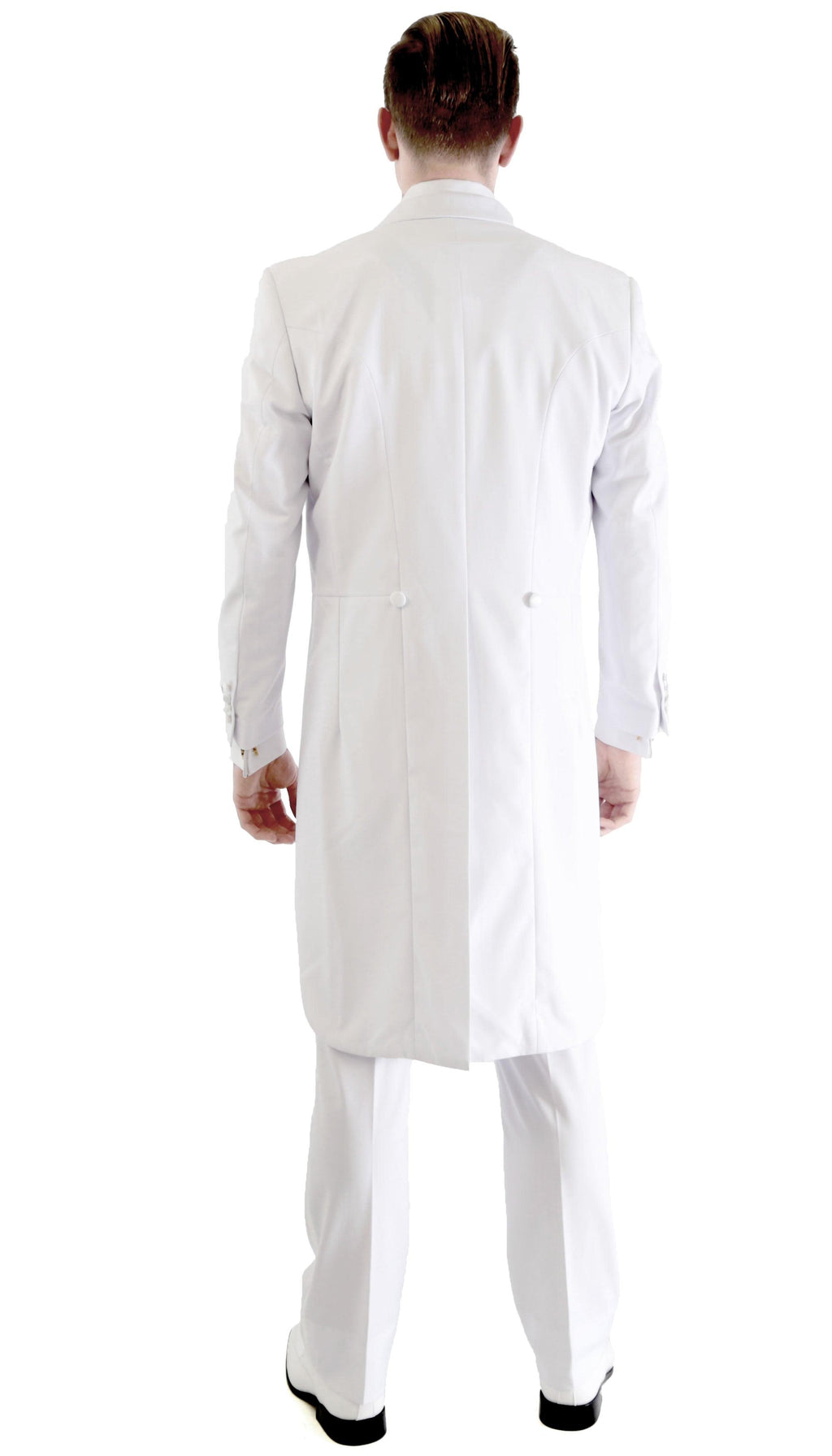 Ferrecci Men’s Regular Fit Peak Lapel White Tailcoat Tuxedo Set