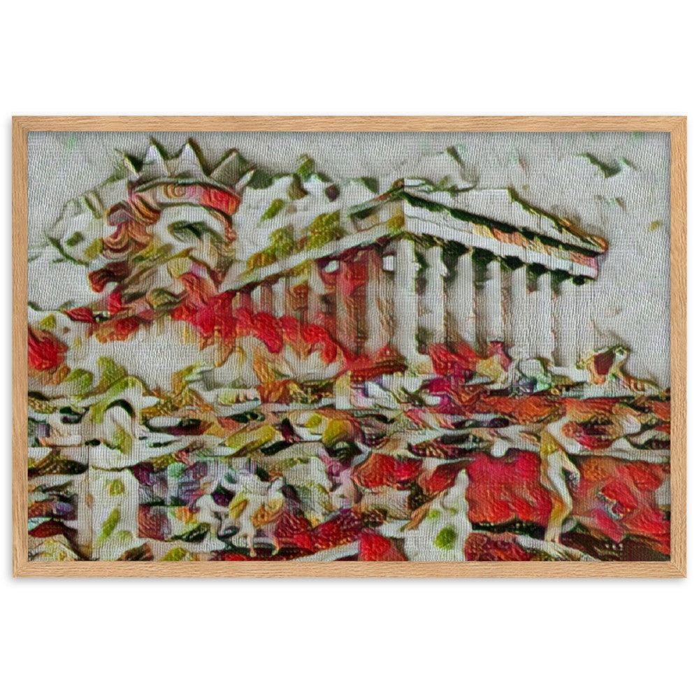 A SUNDAY UNDER ACROPOLIS V2 Premium Framed Poster