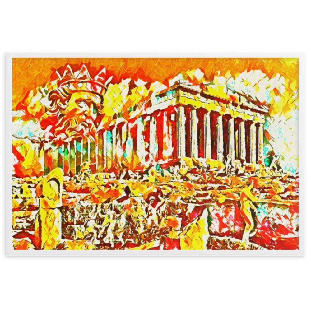 A SUNDAY UNDER ACROPOLIS V2 Superior Framed Poster