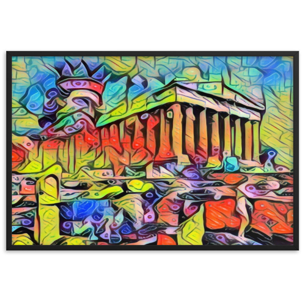 A SUNDAY UNDER ACROPOLIS V2 Premium Framed Poster