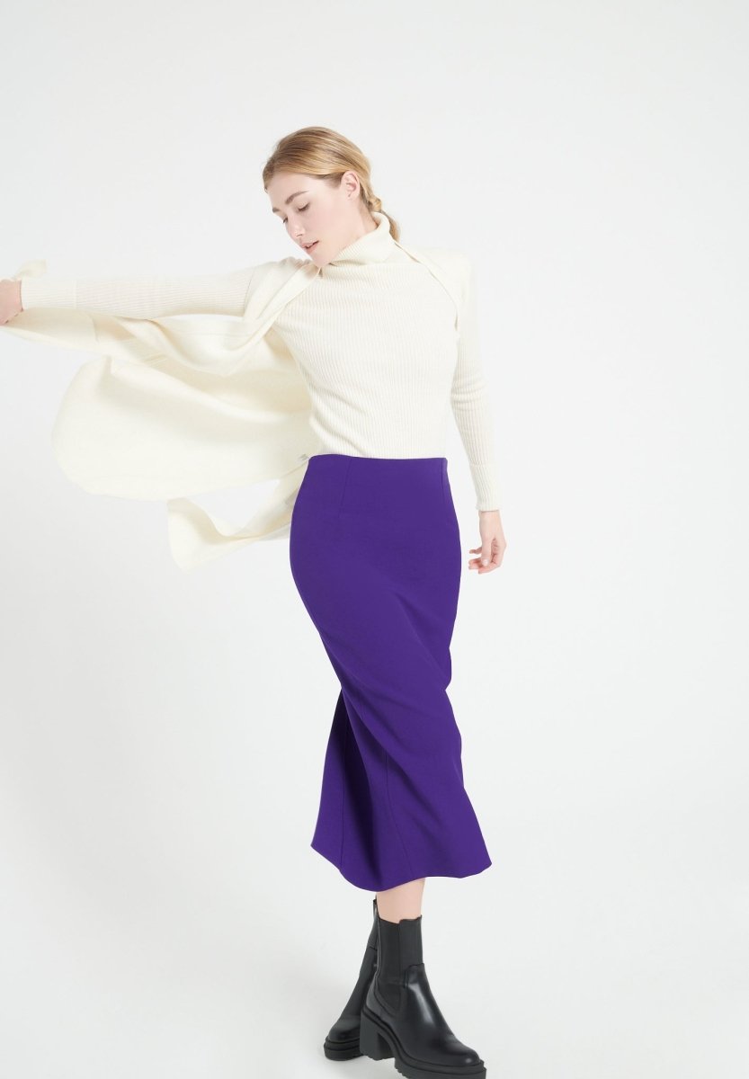 Gilet long sans manches femme en cachemire blanc écru - MIA 6