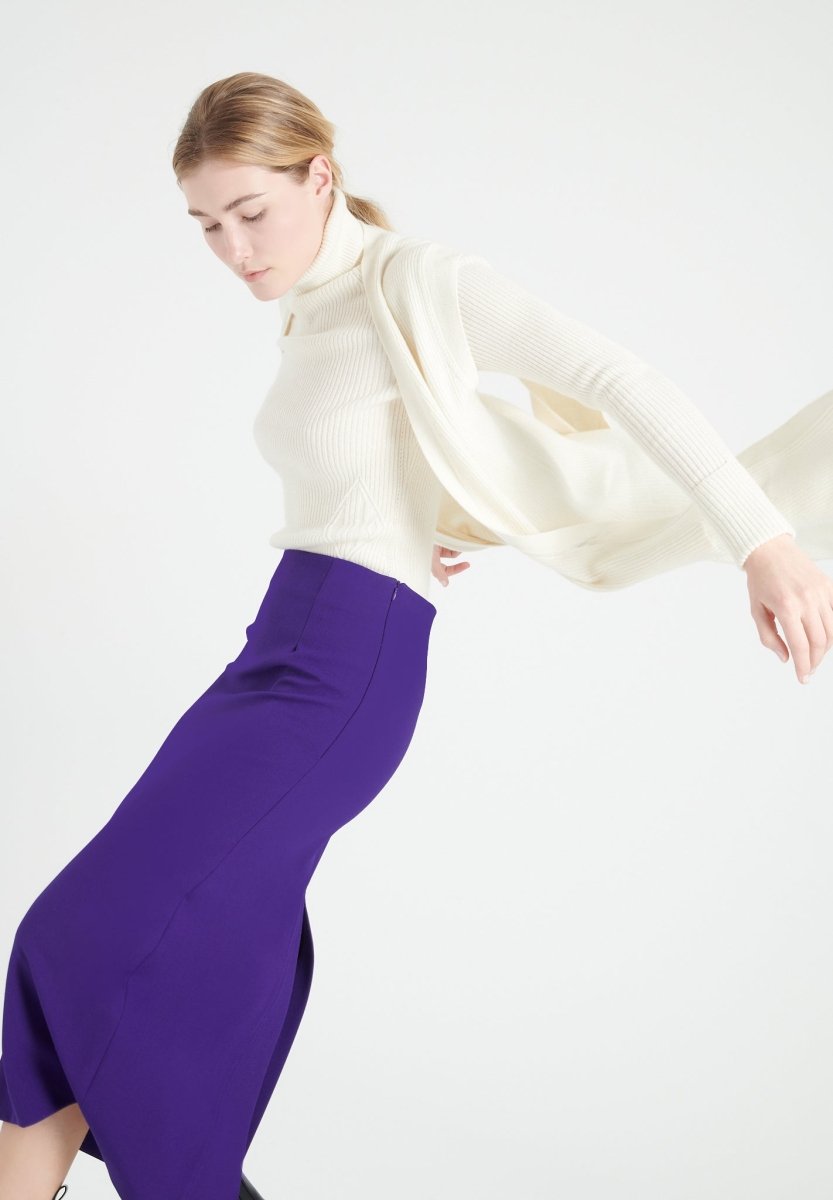 Gilet long sans manches femme en cachemire blanc écru - MIA 6