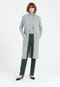Gilet long sans manches femme en cachemire gris clair - MIA 6