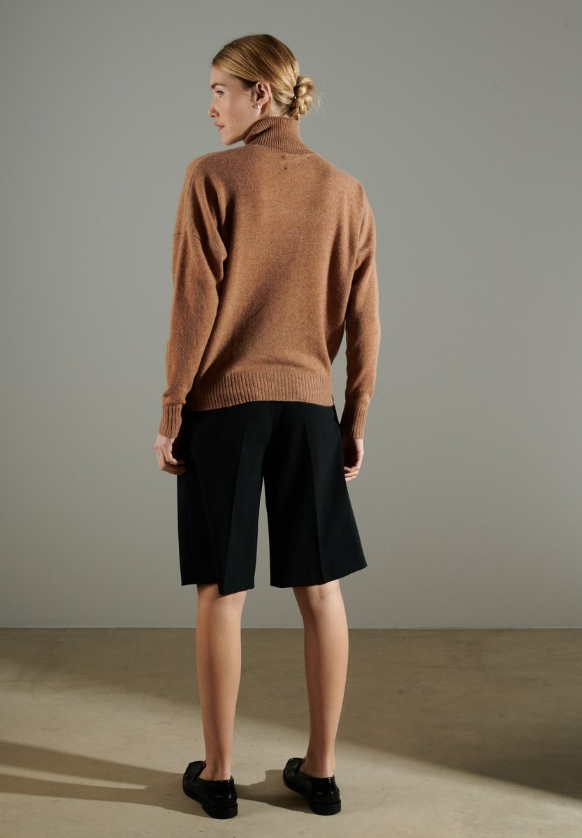 Pull col roulé femme en cachemire camel - NAMI 7