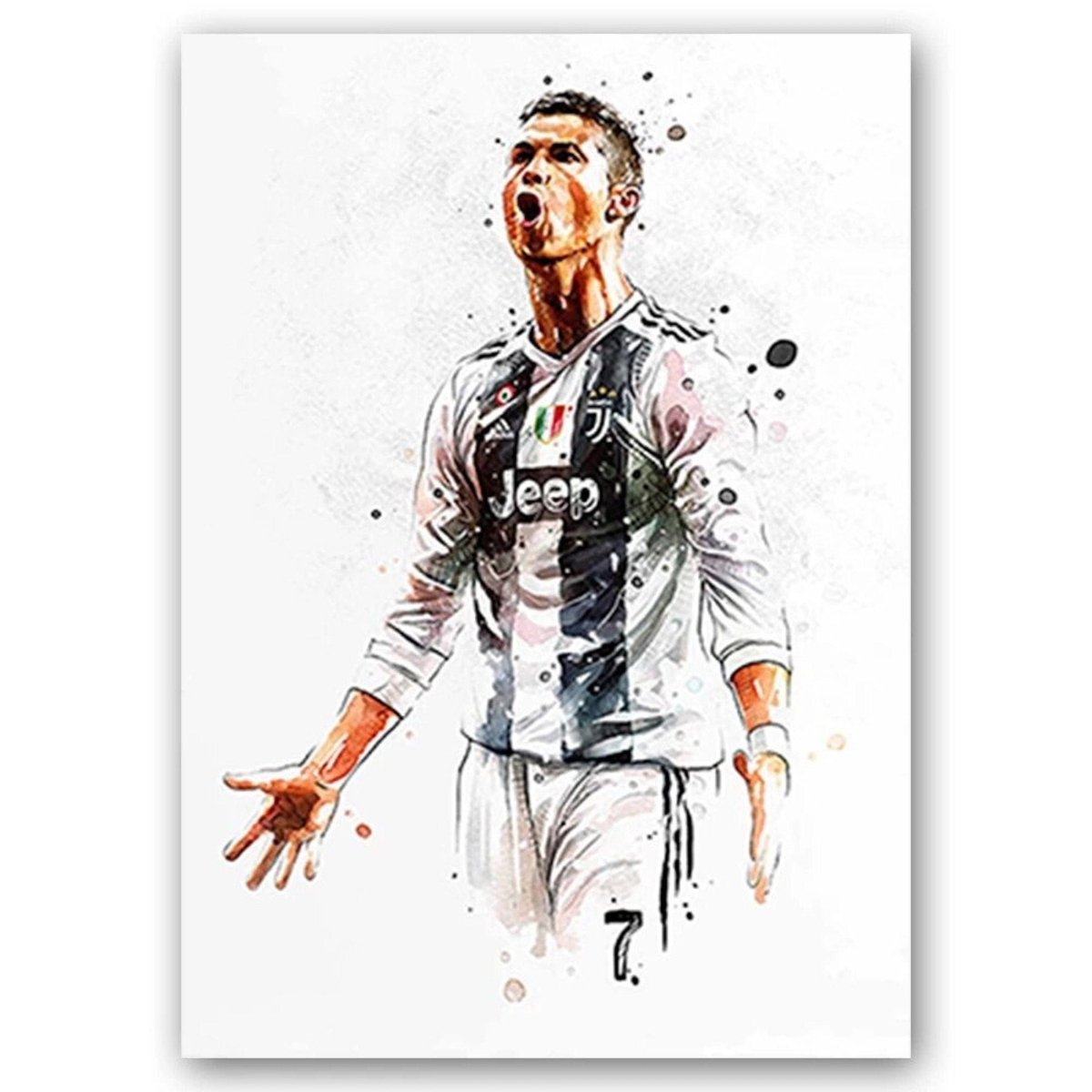 Poster Fußballspieler Tor Jubel Lionel Messi und Christiano Ronaldo als Deko Print ohne Rahmen