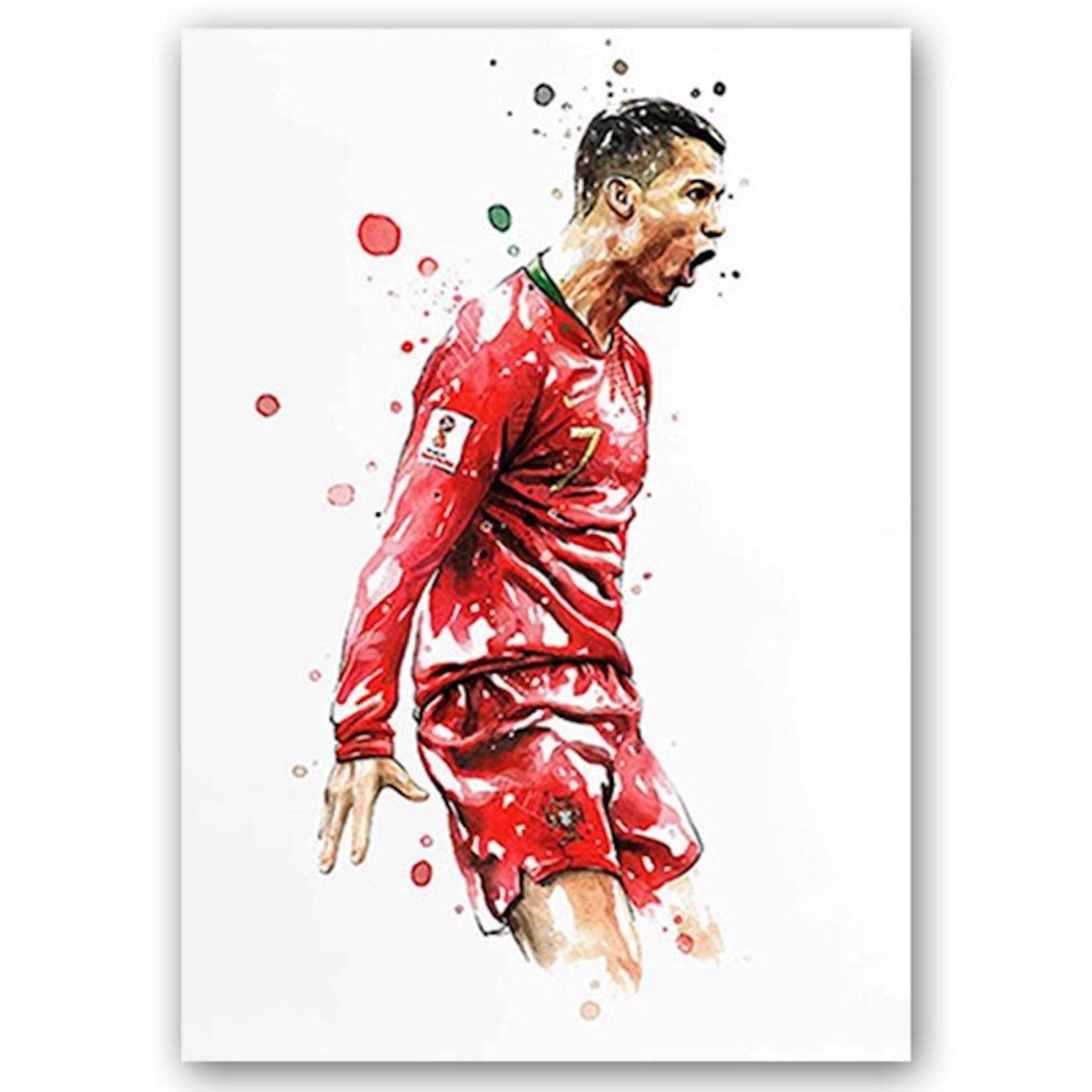 Poster Fußballspieler Tor Jubel Lionel Messi und Christiano Ronaldo als Deko Print ohne Rahmen