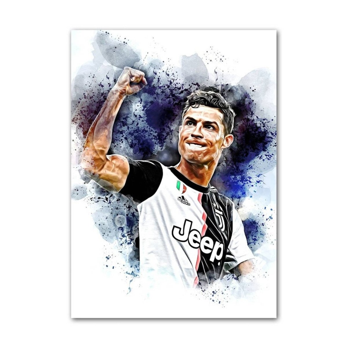 Poster Fußballspieler Tor Jubel Lionel Messi und Christiano Ronaldo als Deko Print ohne Rahmen