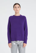 Pull col rond manches raglan femme en cachemire 6 fils violet - ZAYA 7